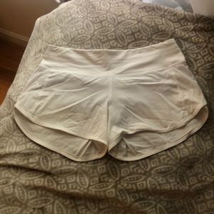 White Lululemon speed up shorts